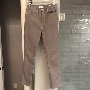 Frame Brown Gingham Crop Jeans